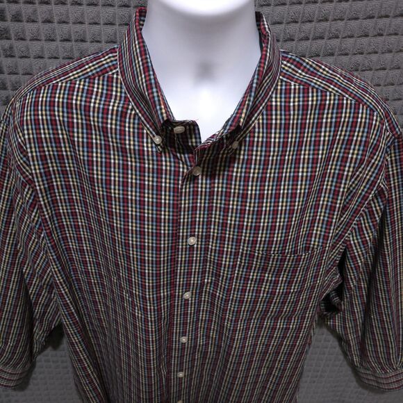 Button Long Sleeve Collared Shirt MensXL Colorful Plaid Lightweight Cotton Dress - Picture 7 of 16